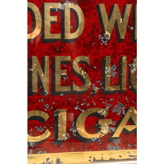 Early 20th Century Pre-Prohibition Fortune's Buffet R O G Mirror Sign For Sale - Image 12 of 12