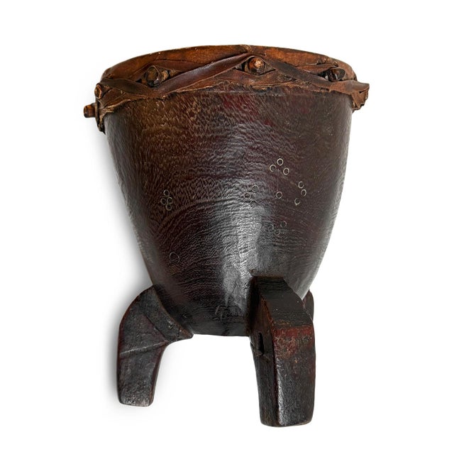 Wood Antique Rare Pygmy Drum Late 1800s For Sale - Image 7 of 8