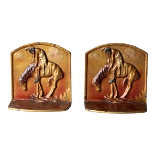 Vintage End of Trail Bookends For Sale