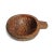 Antique handmade teak wood bowl with handle from Nepal. Warm natural wood finish and beautiful signs of age and use.