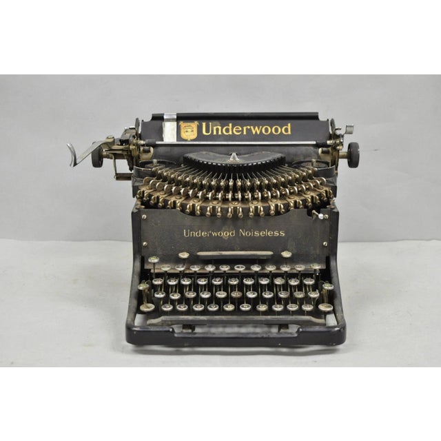 Antique 1930s Underwood Noiseless Standard Mechanical Typewriter, Steel Metal Office Decor. Circa Early 20th Century....