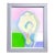 Vintage Swedish Inspired Mid Century Modern Pink, Green Abstract Angel Oil Painting For Sale