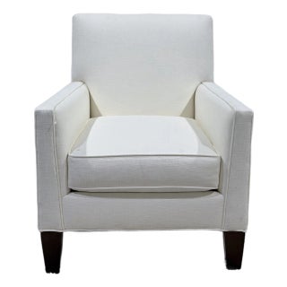 Late 20th Century Lee Industries Faux Silk Cream Lounge Chair For Sale