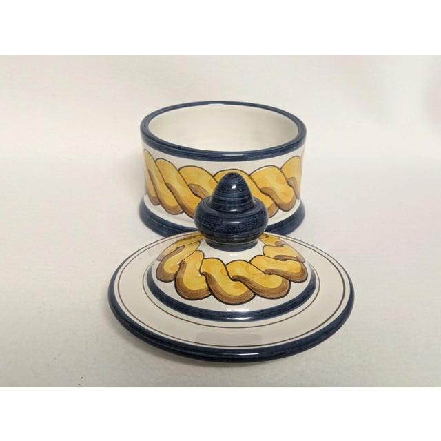 Spanish Spanish Triana Lidded Dish - Blue & Gold For Sale - Image 3 of 11