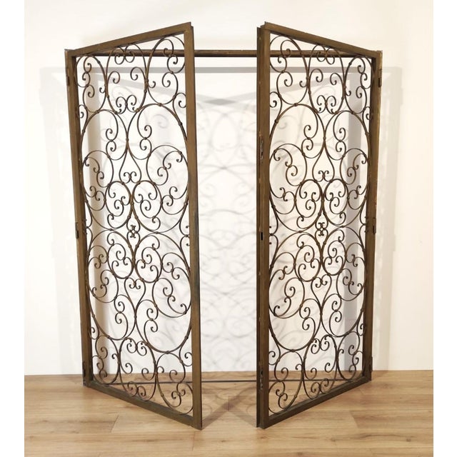 Mid-Century Modern Wrought Iron Partition Gate, Italy, 1950s For Sale - Image 3 of 11