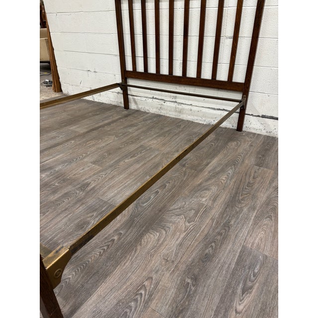 Antique Full Size Northwestern MFG Co Arts & Crafts Mission Tiger Oak Bed For Sale - Image 15 of 18