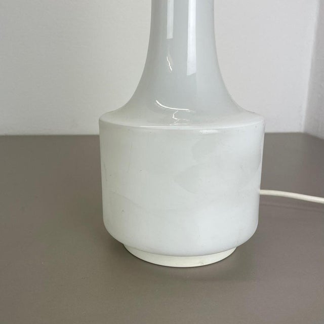 Modernist White Satin Glass Table Light Base from Doria Lights, Germany, 1970s For Sale - Image 6 of 15