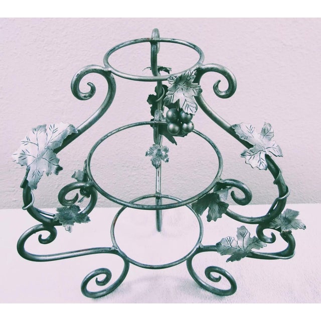 Blue 1990s Murano Style Art Collection Bordeaux Blue Glass 3 Tier Server Grapes and Grapevine For Sale - Image 8 of 9