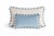 Couple Bicolor Happy Cushions White and Light Blue Velvet from Lo Decor, Set of 2 For Sale - Image 6 of 6