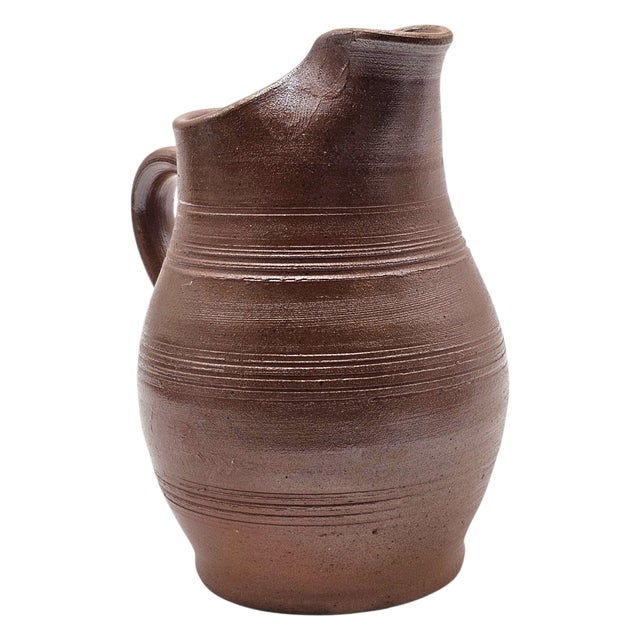 Late 20th Century Grès Du Berry French Salt-Glazed Stoneware Pitcher, 7" For Sale - Image 5 of 13