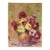Mid 20th Century Burgundy Yellow Floral Still Life Painting For Sale