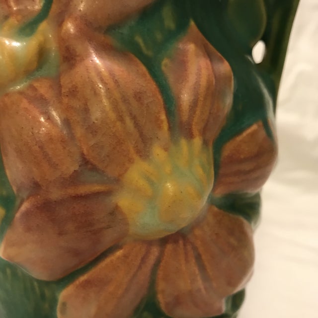 Roseville Pottery Green “Clematis” Vase Chairish