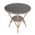 Tobias 30 in. W Outdoor Round Rattan and Metal Bistro Table, Gray/White Dot / Natural Rattan Frame For Sale In Chicago - Image 6 of 9