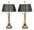 Vintage French Empire Brass & Italian Black Marble Column Table Lamps (B), Pair For Sale