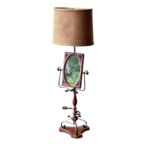 Antique Shaving Lamp With Mirror