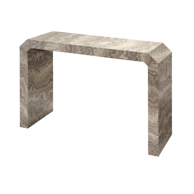 Grounded Console Table, Sand Grey Veneer For Sale