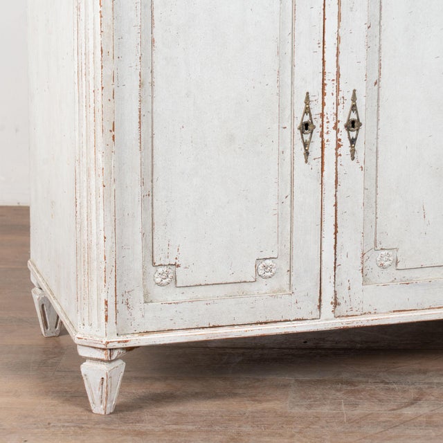 19th Century Swedish Gray Painted Gustavian Pine Sideboard Buffet For Sale - Image 11 of 13