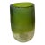 Handblown Green Ombre Frosted & Crackle Glass Vase For Sale