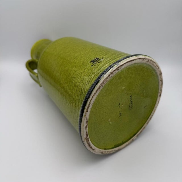 Mid-Century Modernist Italian Green Ceramic Carafe with Cork by Baldelli For Sale - Image 10 of 14