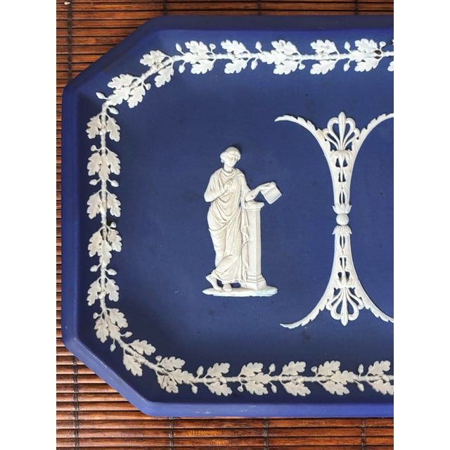 Wedgwood Large Antique Wedgwood Jasperware Blue and White Platter For Sale - Image 4 of 8