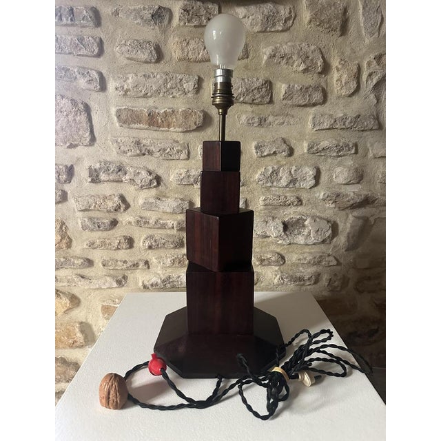 Vintage Art Deco Cubist Table Lamp, 1930 For Sale - Image 12 of 17