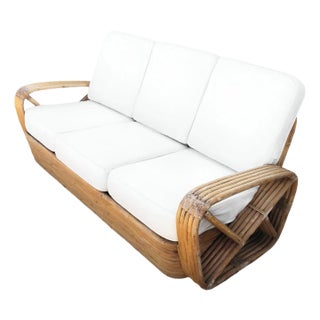 Paul T. Frankl 5-Strand Square Pretzel Square-Back 3-Seat Sofa (Unrestored) For Sale