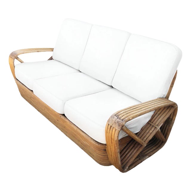 Paul T. Frankl 5-Strand Square Pretzel Square-Back 3-Seat Sofa (Unrestored) For Sale