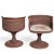 Rare Pair of 1960s Rattan Swivel Armchairs, Wood Top For Sale - Image 4 of 6