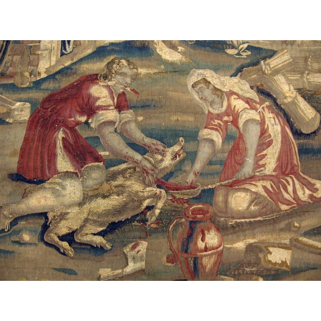 French 17th Century French Rustic Hunting Tapestry For Sale - Image 3 of 5