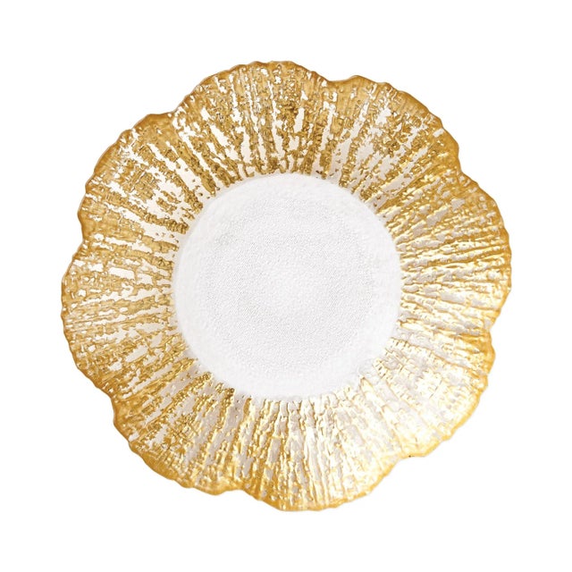 VIETRI Rufolo Glass Gold Small Shallow Bowl For Sale - Image 13 of 13