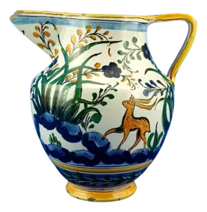 Antique Italian Ceramic Jug by Montelupo Fiorentino Factory, 1800s