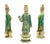 This Chinese terracotta group of figures is made up of three figures of Chinese dignitaries in glazed green and ocher...