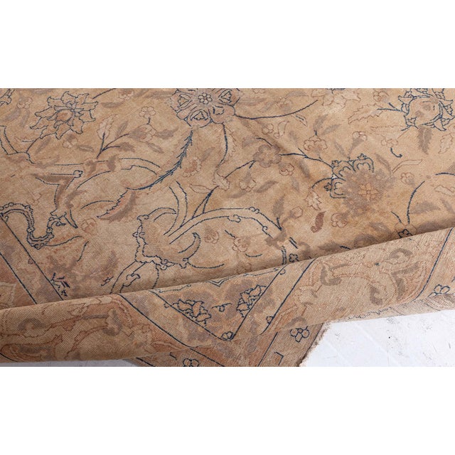 Late 19th Century Antique Persian Tabriz Handmade Wool Rug For Sale - Image 5 of 9