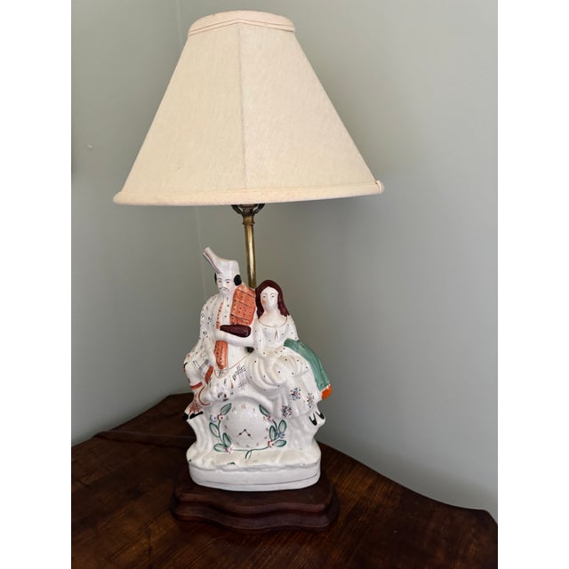 Late 19th Century 19th Century Staffordshire Porcelain Figurine Converted to a Lamp For Sale - Image 5 of 7
