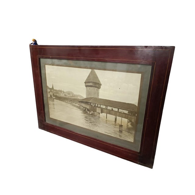Kapellbrücke, Lucerne, Switzerland, 1900, Photograph, Framed For Sale - Image 5 of 9