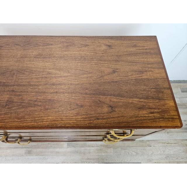 Metal Art Deco Chest of Drawers in Walnut Burl, 1940 For Sale - Image 7 of 18