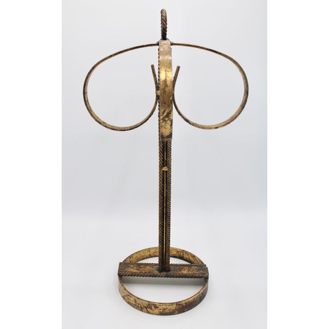 Mid Century Italian Golden Gilt Metal Hand Towel Rack For Sale - Image 4 of 9