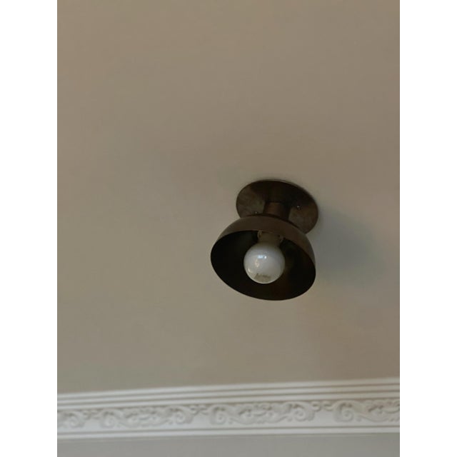 Early 21st Century Corridor Spotlight with Brown Shade and Brass Fittings, 2010s For Sale - Image 5 of 9