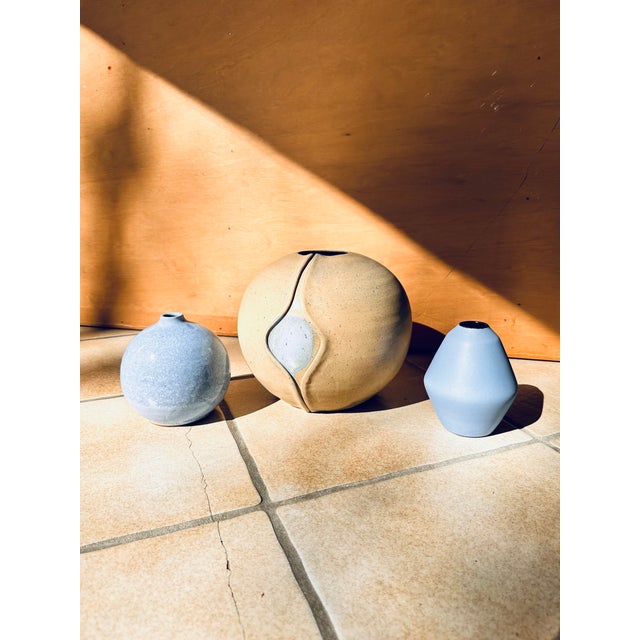 Sculptural Handmade Ceramic Vase with Central Glazed Window, Germany, 1980s For Sale - Image 11 of 13