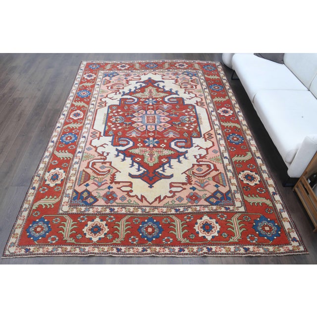 Vintage Persian Hand-Knotted area rug is a semi-antique vintage area rug. The '70s Eastern region of Anatolian's unique...