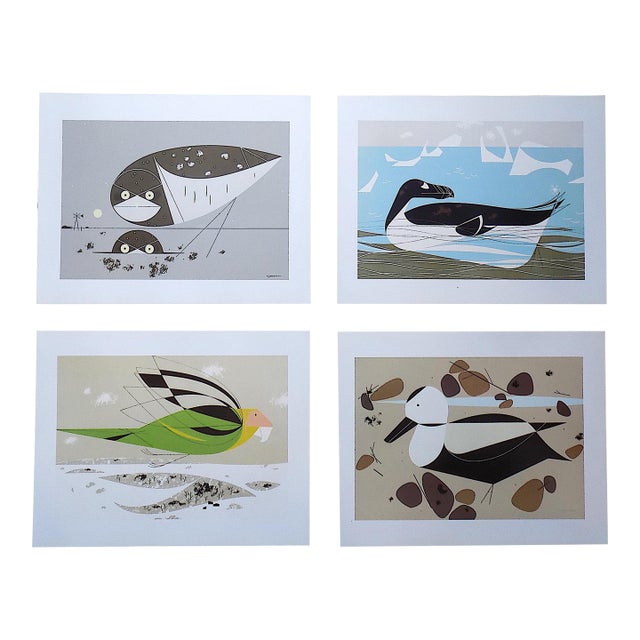 Vintage Charley Harper Modernist Abstracted Bird Lithographs (10.75" X 8.25") - Set of 4 For Sale