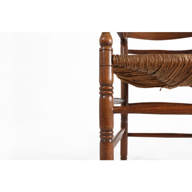 Antique French Wooden Armchair with Cane Seat, 1890s For Sale - Image 13 of 17