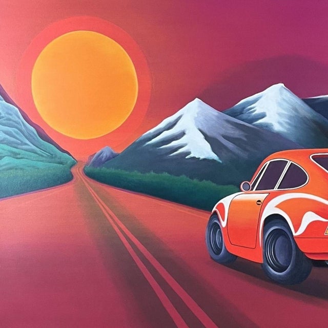 Marta Rynkiewicz, Sunrace: Race Against the Sun, Porsche, Acrylic on Canvas, 2025 For Sale - Image 4 of 7