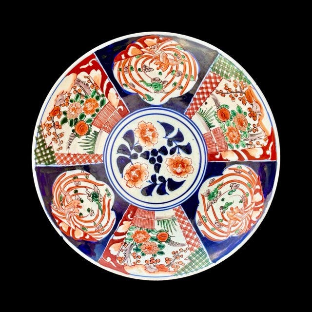 Antique Japanese Imari Charger Arita Ware Large Kinrande Plate W/ Backstamp For Sale In San Diego - Image 6 of 7