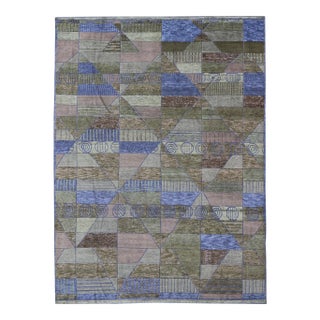 Large Piled Scandinavian Sub-Geometric Modern Rug by Keivan Woven Arts 10'1 X 14 For Sale