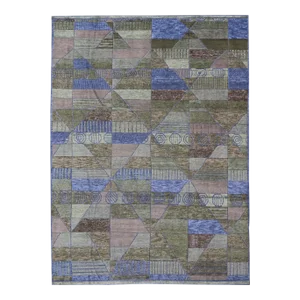 Large Piled Scandinavian Sub-Geometric Modern Rug by Keivan Woven Arts 10'1 X 14
