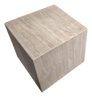 Italian Veined Travertine Coffee Table or Pedestal