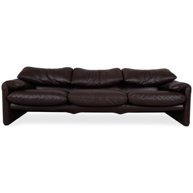 Maralunga Three-Seater Sofa in Leather from Cassina For Sale - Image 14 of 14