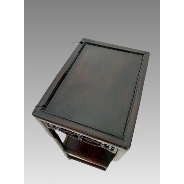 Antique Chinese Step Style Rosewood Tiered Side Table, Plant Stand (Hongmu / Blackwood) For Sale - Image 9 of 9