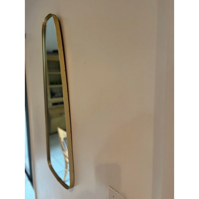 Glass Vintage Mid-Century Modern Organic Brass Teardrop Wall Mirror, 1970s For Sale - Image 7 of 12